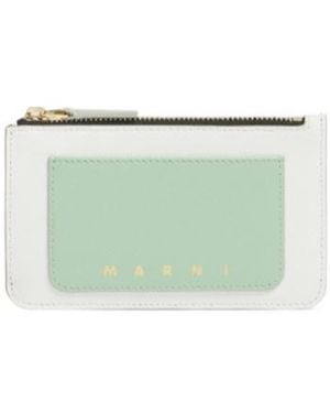 Marni Zipper Card Holder - Green
