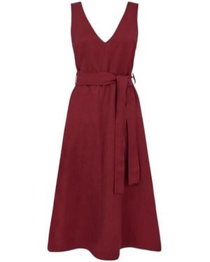 P.A.R.O.S.H. V-Neck Belted Dress - Red