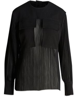 Proenza Schouler Pleated Long-Sleeved Shirt - Black