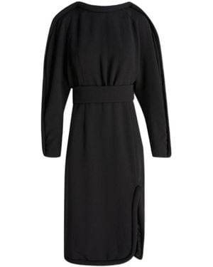 Dries Van Noten Belted Long-Sleeve Dress - Black