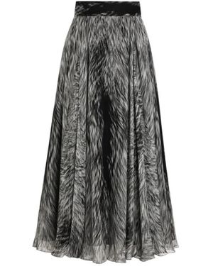 Dolce & Gabbana Graphic-Print Midi Skirt - Gray