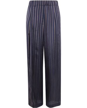 Dries Van Noten Striped Straight-Leg Trousers - Blue