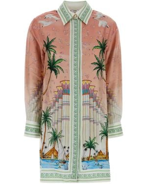 CASABLANCA Printed Twill Shirt Dress - Multicolour