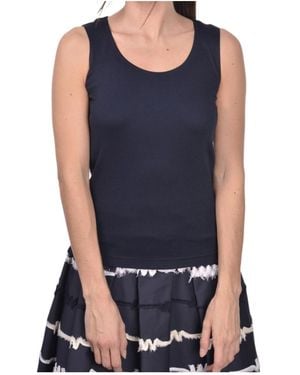 Gran Sasso Scoop-Neck Top - Blue