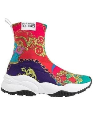 Versace Jeans Couture Baroque Printed Leisure Trainers - Blue