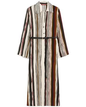 Max Mara Vanesio Striped Belted Midi Dress - Multicolour