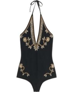 Valentino Halter One Piece Swimsuit - Black