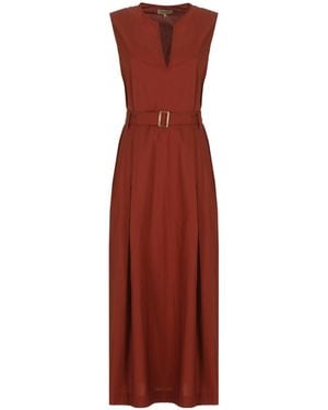 Woolrich Belt Detailed Sleeveless Dress - Red
