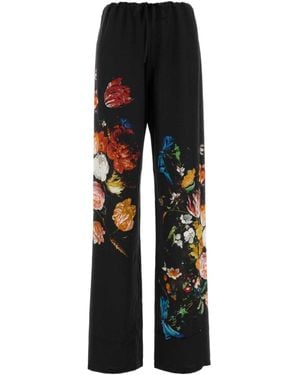 Dries Van Noten Elasticated Viscose Pants - Black