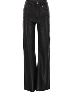 Dondup Amber High-Waisted Wide-Leg Trousers - Black