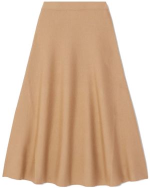 Gabriela Hearst Freddie Wool, Silk And Cashmere-Blend Midi Skirt - Natural