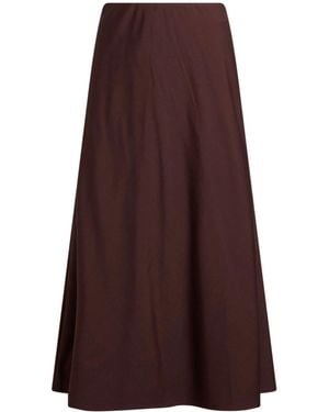 Brunello Cucinelli Solidcolor Wool Aline Skirt - Brown