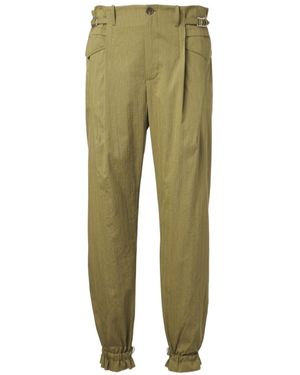 Kiko Kostadinov Egreta Striped Cotton-Blend Tapered Trousers - Green