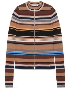 Acne Studios Striped Wool Cardigan - Brown