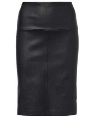 Stouls Gin Leather Midi Skirt - Black