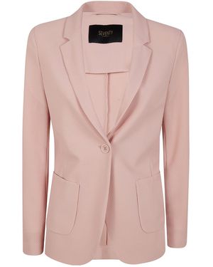 Seventy Textured-Finish Blazer - Pink