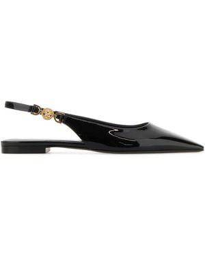 Versace Square-Toe Slingback Ballerinas - Black