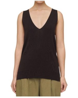 JOSEPH Tell Silk Knit Vest Top - Black