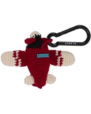 Alanui Crochet Plane Keyring - White