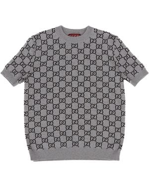 Gucci Reversible Gg Jacquard Top - Grey