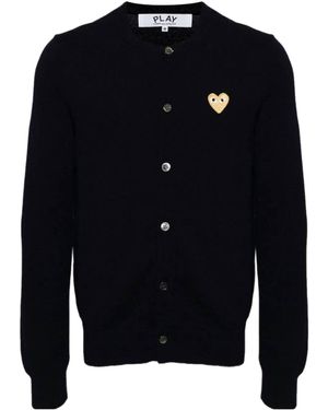 COMME DES GARÇONS PLAY Comme Des Garçons Play Logo Patch Knitted Cardigan - Blue