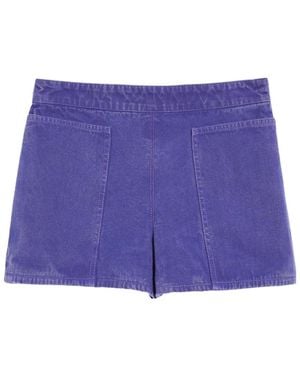 Max Mara Low-Rise Denim Shorts - Purple