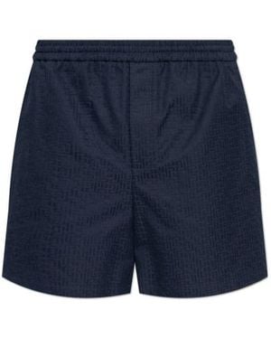 Balmain Monogram-Pattern Bermuda Shorts - Blue