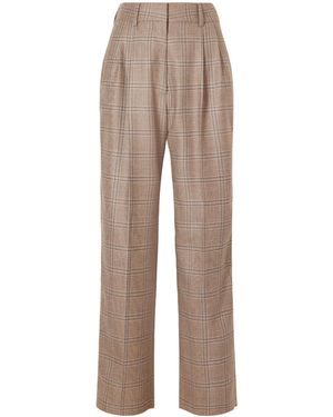 Blazé Milano Fox Checked Wool Pants - Natural