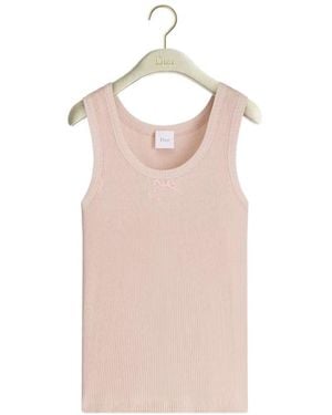 Dior Embroidered Fitted Tank Top - Pink