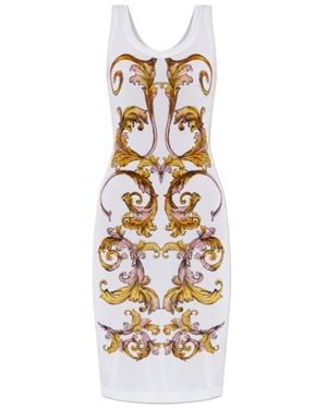 Versace Jeans Couture Couture Baroque Print Midi Dress - White