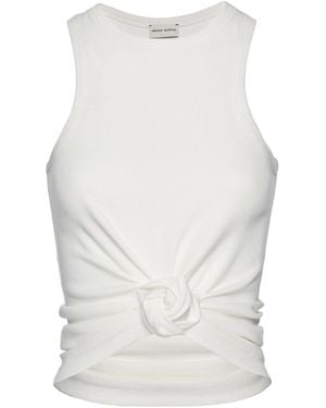 Magda Butrym Knotted Ribbed Tank Top - White