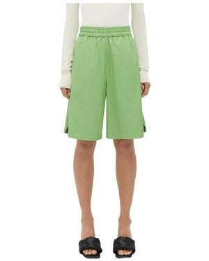Bottega Veneta High Waist Shorts - Green