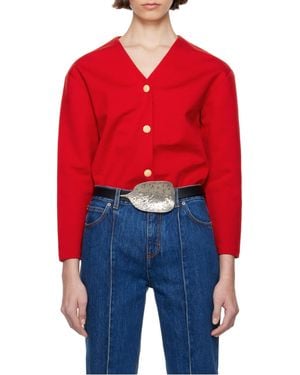 Bally V-Neck Cardigan - Red