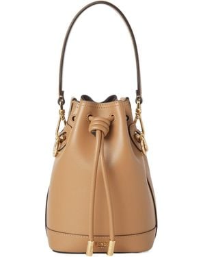 Fendi Mon Tresor Drawstring Mini Bucket Bag - Natural