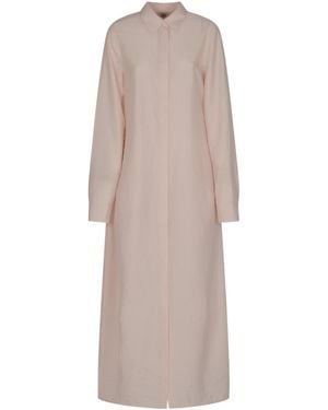 TOTEME Totême Long-Sleeved Slit-Detailed Maxi Dress - Natural