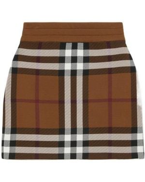 Burberry Vintage-Check A-Line Skirt - Brown