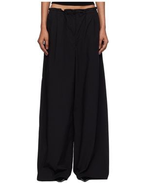 St. Agni Small Paper Bag Waist Casual Pants - Black