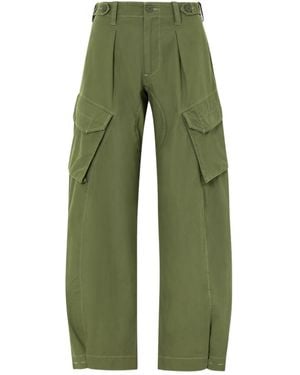 R13 Cotton Barrel-Leg Cargo Pants - Green
