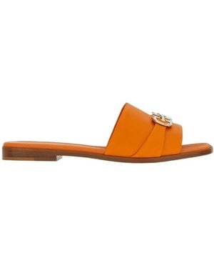 Ferragamo Oria Gancini Slides - Orange