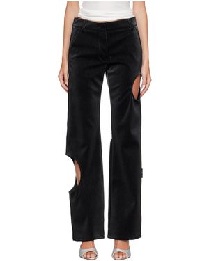 Off-White c/o Virgil Abloh Velvet Coated Meteor Faux-Leather Pants - Black