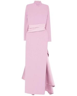 Solace London Elegant Long Dress - Pink