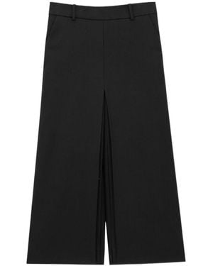 Saint Laurent Wool Mid-Rise Culottes - Black