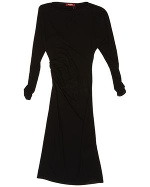 Max Mara Studio Salvo Ruched Detailed Midi Dress - Black