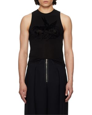 Jean Paul Gaultier Mesh Tattoo Tank Top - Black