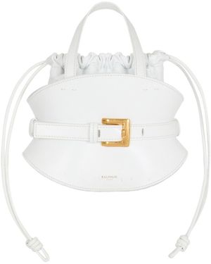 Balmain Shuffle Drawstring Mini Bag - White