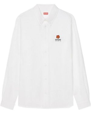 KENZO Boke Flower Embroidered Buttoned Shirt - White