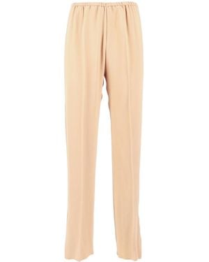 forte_forte Elastic Waist Casual Trousers - Natural