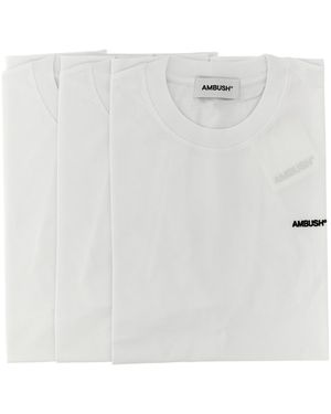 Ambush Logo Printed Three Pack T-Shirt - White