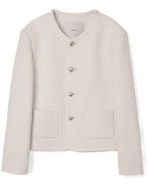 DUNST Crew Neck Pocket Jacket - White