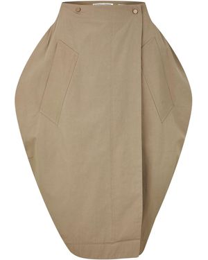 Bottega Veneta Simple Middle Skirt - Natural